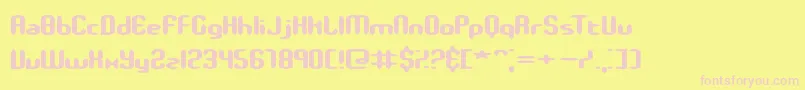 フォントSlenderStubbyBrk – ピンクのフォント、黄色の背景