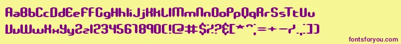 SlenderStubbyBrk-Schriftart – Violette Schriften auf gelbem Hintergrund