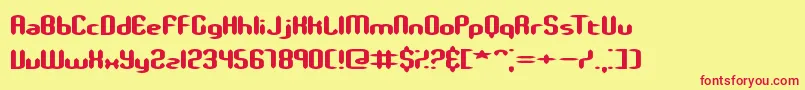 SlenderStubbyBrk Font – Red Fonts on Yellow Background