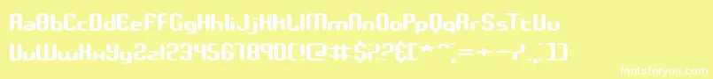 SlenderStubbyBrk Font – White Fonts on Yellow Background