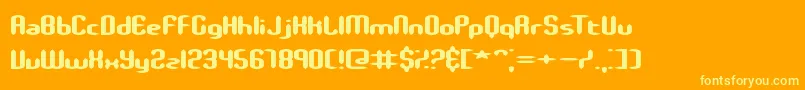 SlenderStubbyBrk Font – Yellow Fonts on Orange Background