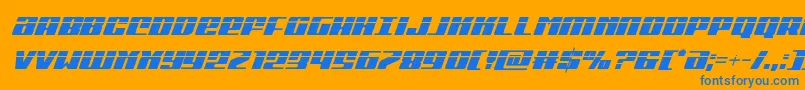 フォントMichigancondlaserital – オレンジの背景に青い文字