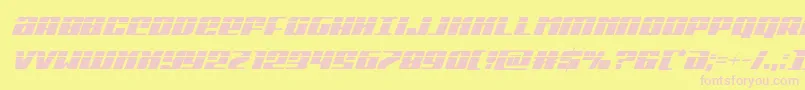 Michigancondlaserital-Schriftart – Rosa Schriften auf gelbem Hintergrund