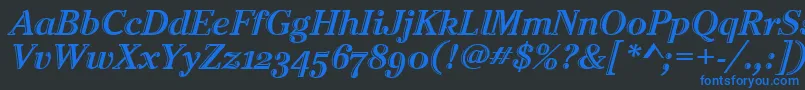 CheltenhamHtdOsItcTtItalic Font – Blue Fonts on Black Background