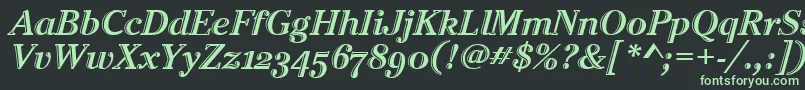 CheltenhamHtdOsItcTtItalic Font – Green Fonts on Black Background