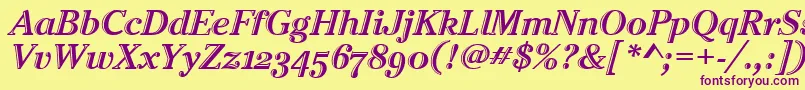 CheltenhamHtdOsItcTtItalic Font – Purple Fonts on Yellow Background