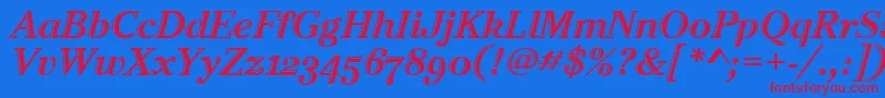 CheltenhamHtdOsItcTtItalic Font – Red Fonts on Blue Background