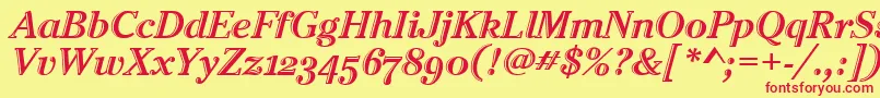 CheltenhamHtdOsItcTtItalic Font – Red Fonts on Yellow Background