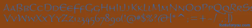Шрифт BraganzaltscitcTt – синие шрифты на коричневом фоне