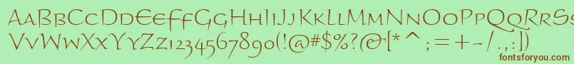 BraganzaltscitcTt Font – Brown Fonts on Green Background