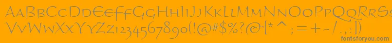 BraganzaltscitcTt-Schriftart – Graue Schriften auf orangefarbenem Hintergrund