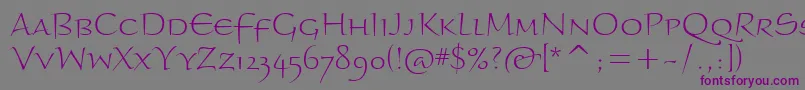 Шрифт BraganzaltscitcTt – фиолетовые шрифты на сером фоне