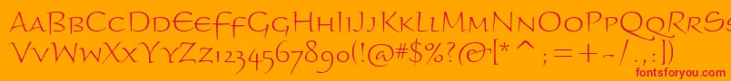 BraganzaltscitcTt-Schriftart – Rote Schriften auf orangefarbenem Hintergrund