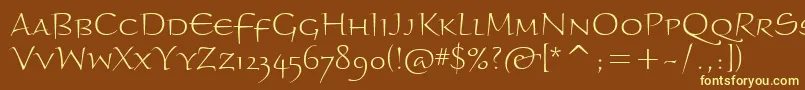 BraganzaltscitcTt-fontti – keltaiset fontit ruskealla taustalla