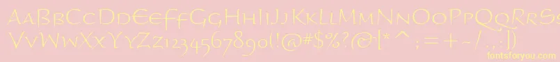 BraganzaltscitcTt Font – Yellow Fonts on Pink Background