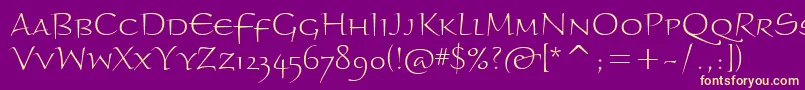 BraganzaltscitcTt Font – Yellow Fonts on Purple Background