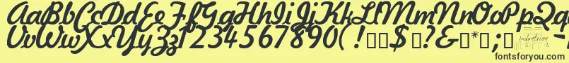 KavalerKursive Font – Black Fonts on Yellow Background