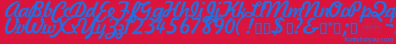 KavalerKursive Font – Blue Fonts on Red Background