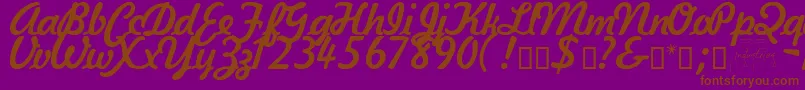 KavalerKursive Font – Brown Fonts on Purple Background