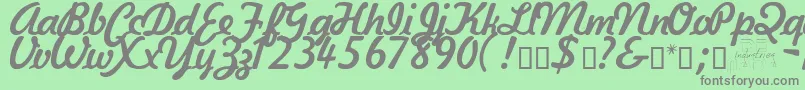 KavalerKursive Font – Gray Fonts on Green Background