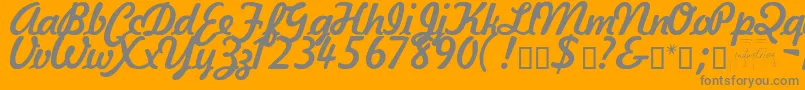 KavalerKursive-Schriftart – Graue Schriften auf orangefarbenem Hintergrund