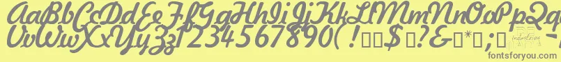 KavalerKursive Font – Gray Fonts on Yellow Background