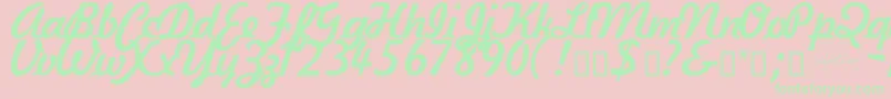 KavalerKursive Font – Green Fonts on Pink Background