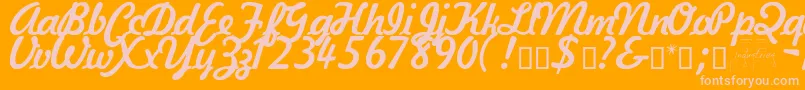 KavalerKursive-Schriftart – Rosa Schriften auf orangefarbenem Hintergrund