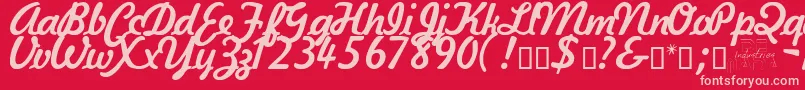 KavalerKursive Font – Pink Fonts on Red Background