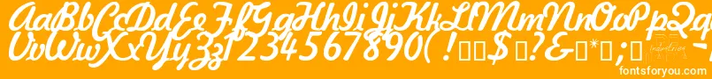 KavalerKursive Font – White Fonts on Orange Background