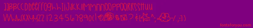 Veggiemars Font – Red Fonts on Purple Background