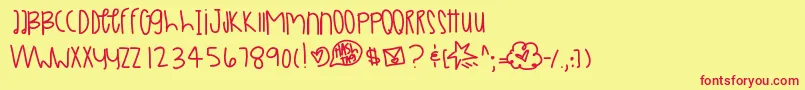 Veggiemars Font – Red Fonts on Yellow Background