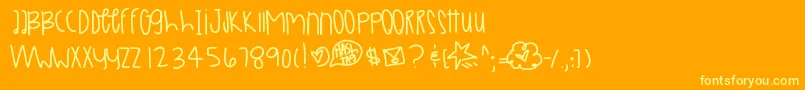 Шрифт Veggiemars – жёлтые шрифты на оранжевом фоне
