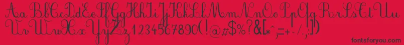 Plumnae Font – Black Fonts on Red Background