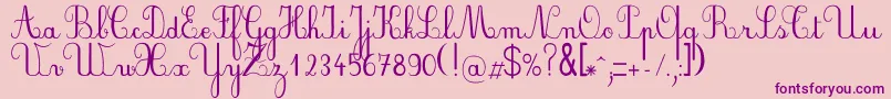 Plumnae-Schriftart – Violette Schriften auf rosa Hintergrund
