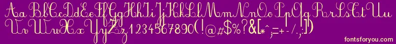 Plumnae Font – Yellow Fonts on Purple Background