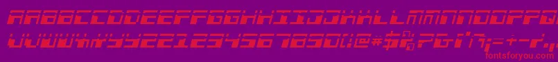 PhaserBankLaserItalic Font – Red Fonts on Purple Background