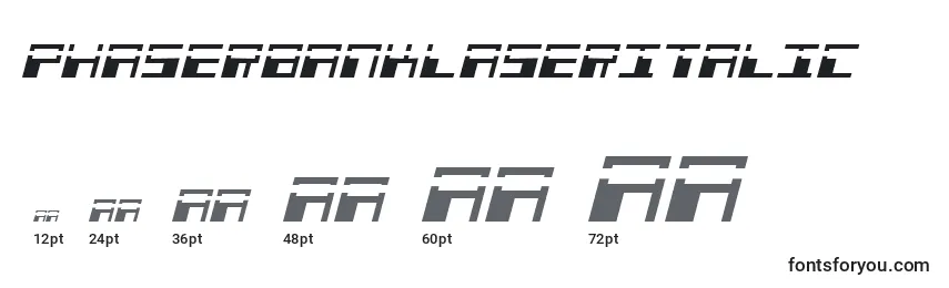 PhaserBankLaserItalic Font Sizes
