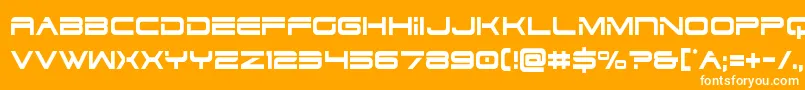 Fonte Dodger3cond – fontes brancas em um fundo laranja