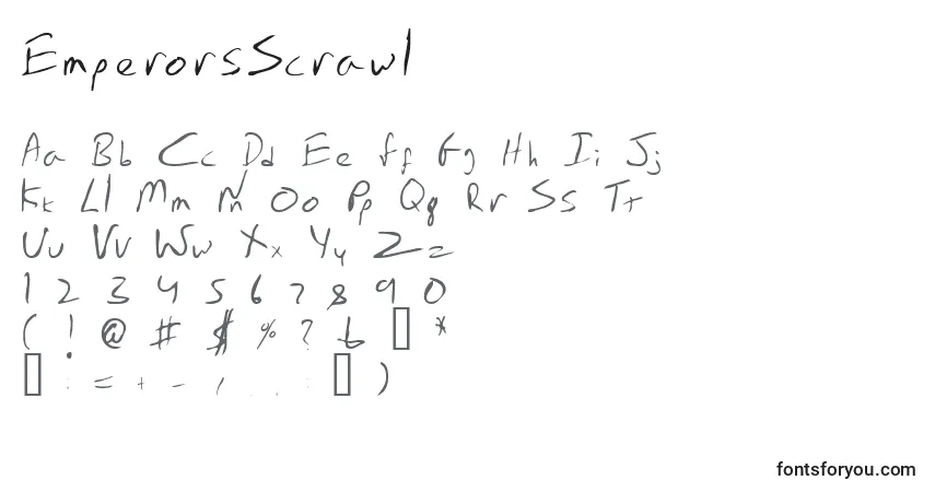 Шрифт EmperorsScrawl – алфавит, цифры, специальные символы