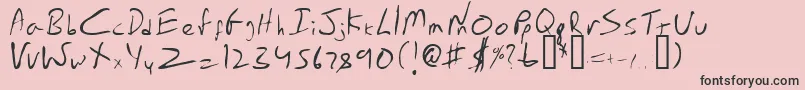 Шрифт EmperorsScrawl – чёрные шрифты на розовом фоне