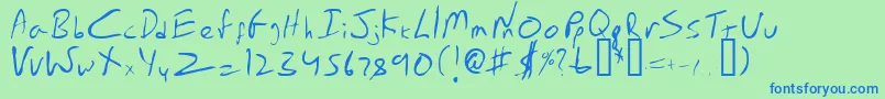 Czcionka EmperorsScrawl – niebieskie czcionki na zielonym tle