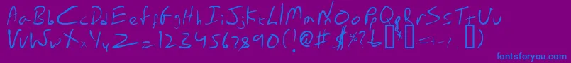 Czcionka EmperorsScrawl – niebieskie czcionki na fioletowym tle