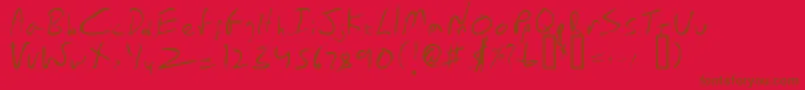 EmperorsScrawl Font – Brown Fonts on Red Background