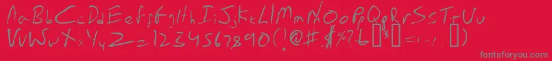 EmperorsScrawl Font – Gray Fonts on Red Background