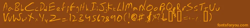 Police EmperorsScrawl – polices orange sur fond brun