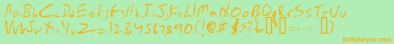 EmperorsScrawl Font – Orange Fonts on Green Background