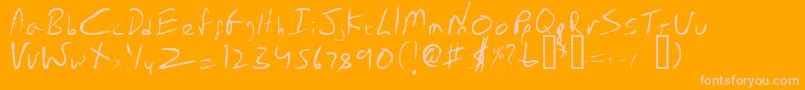 EmperorsScrawl-Schriftart – Rosa Schriften auf orangefarbenem Hintergrund