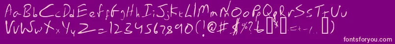 EmperorsScrawl Font – Pink Fonts on Purple Background
