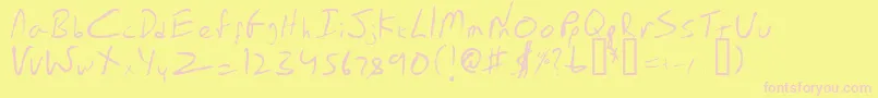 EmperorsScrawl Font – Pink Fonts on Yellow Background